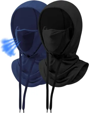 3-in-1 Cooling Breathable Balaclava Face Mask with Nose Mesh Sun UV Protection Hood Full Head Cover Men Women Hiking Outdoor
