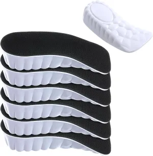 3 Pairs Orthopedic High Pads Height Increase Insoles Arch Support Insoles Height Boosters Cushions for Men, Women(Black,1.0 Inch)