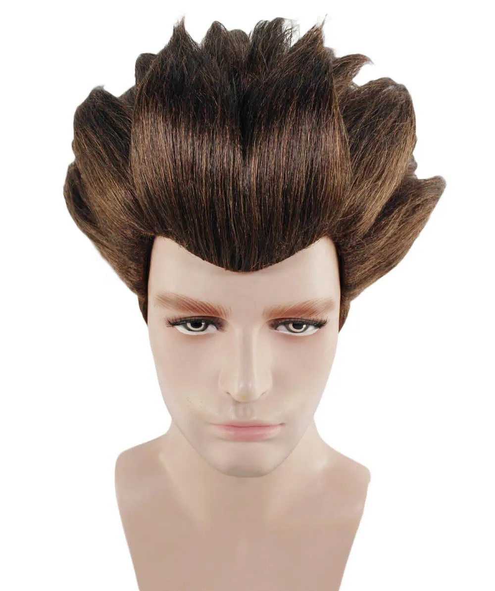 Adult Men's Spiked Internet Movie Brown Wig | TV/Movie Wigs | Premium Breathable Capless Cap.