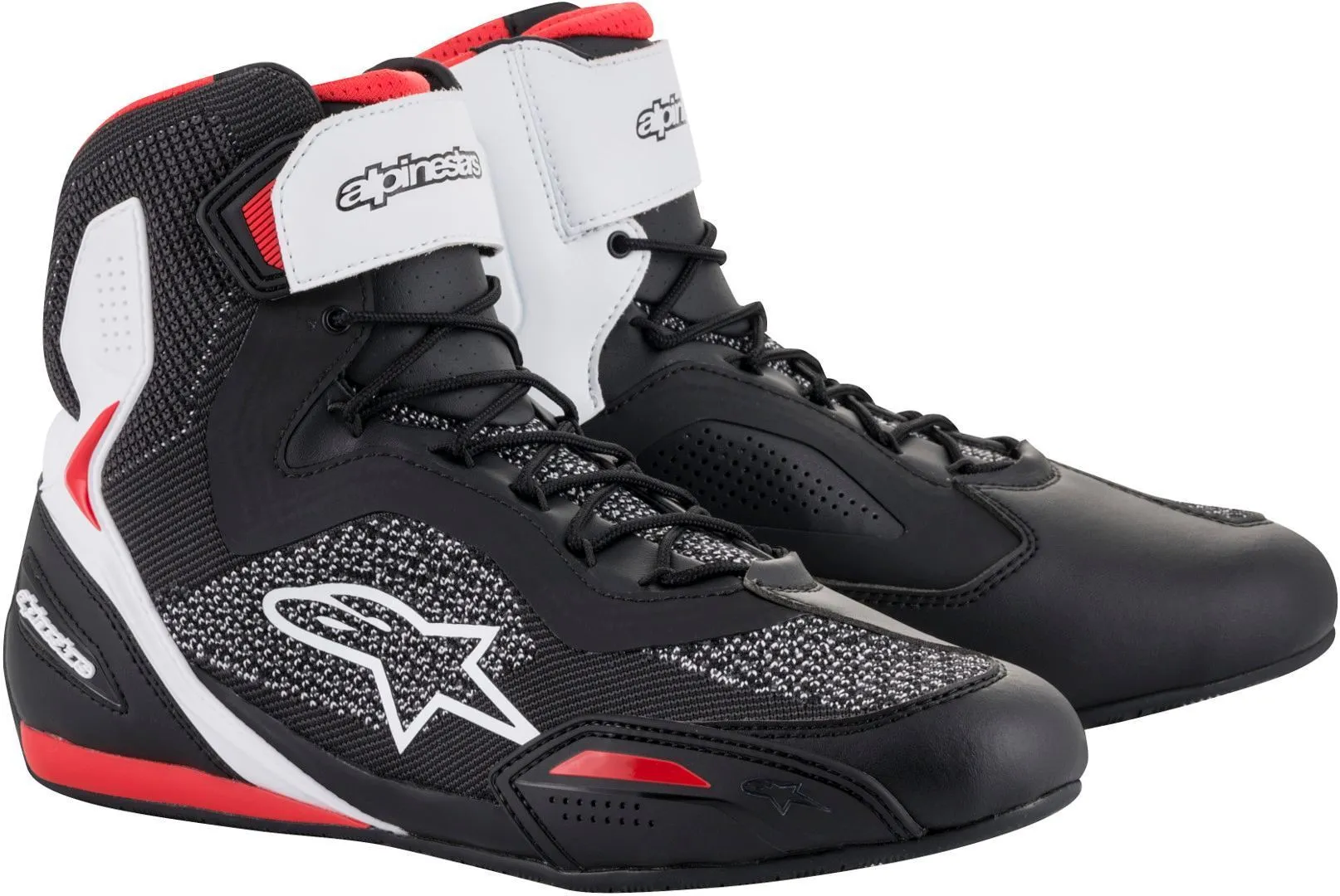 Alpinestars Faster 3 Rideknit Motorcycle Boots, Black/White/Red