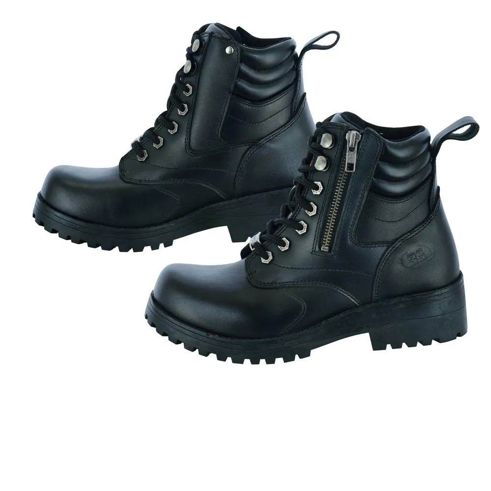 Ankle Boot - Women's Side Zipper Plain Toe Boots