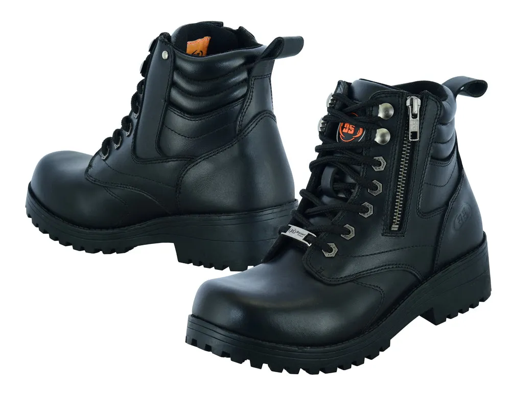 Ankle Boot - Women's Side Zipper Plain Toe Boots