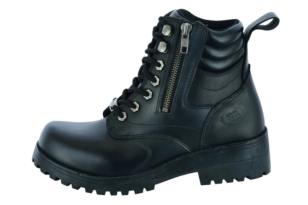 Ankle Boot - Women's Side Zipper Plain Toe Boots