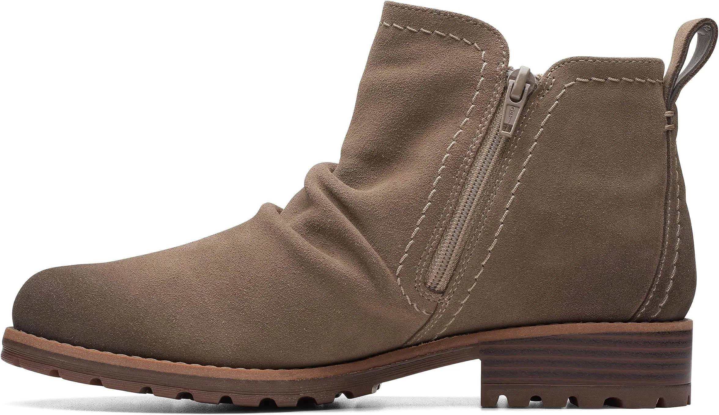 Aspra Walk Waterproof Clarks Ankle Boots, Dark Taupe Suede