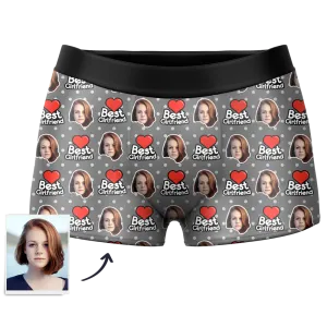 Best Girlfriend Custom Face Boxer Shorts, Custom Underwear For Men