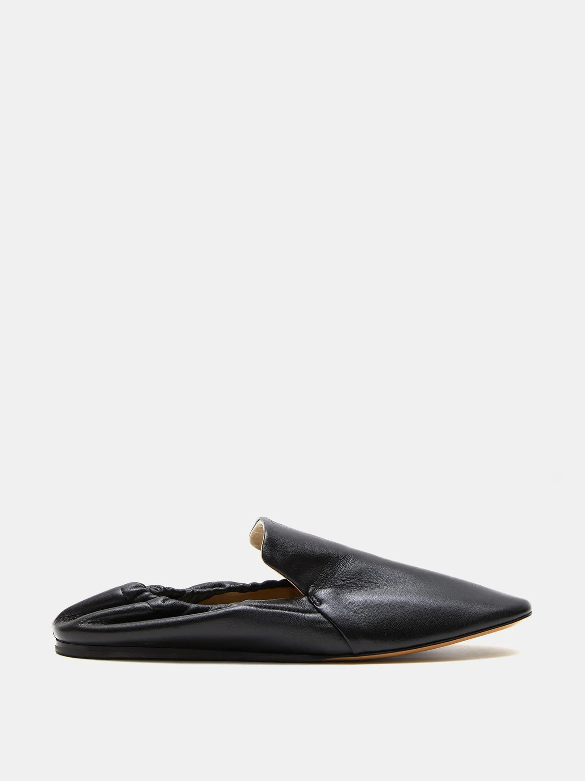 Black leather Mocassin flats