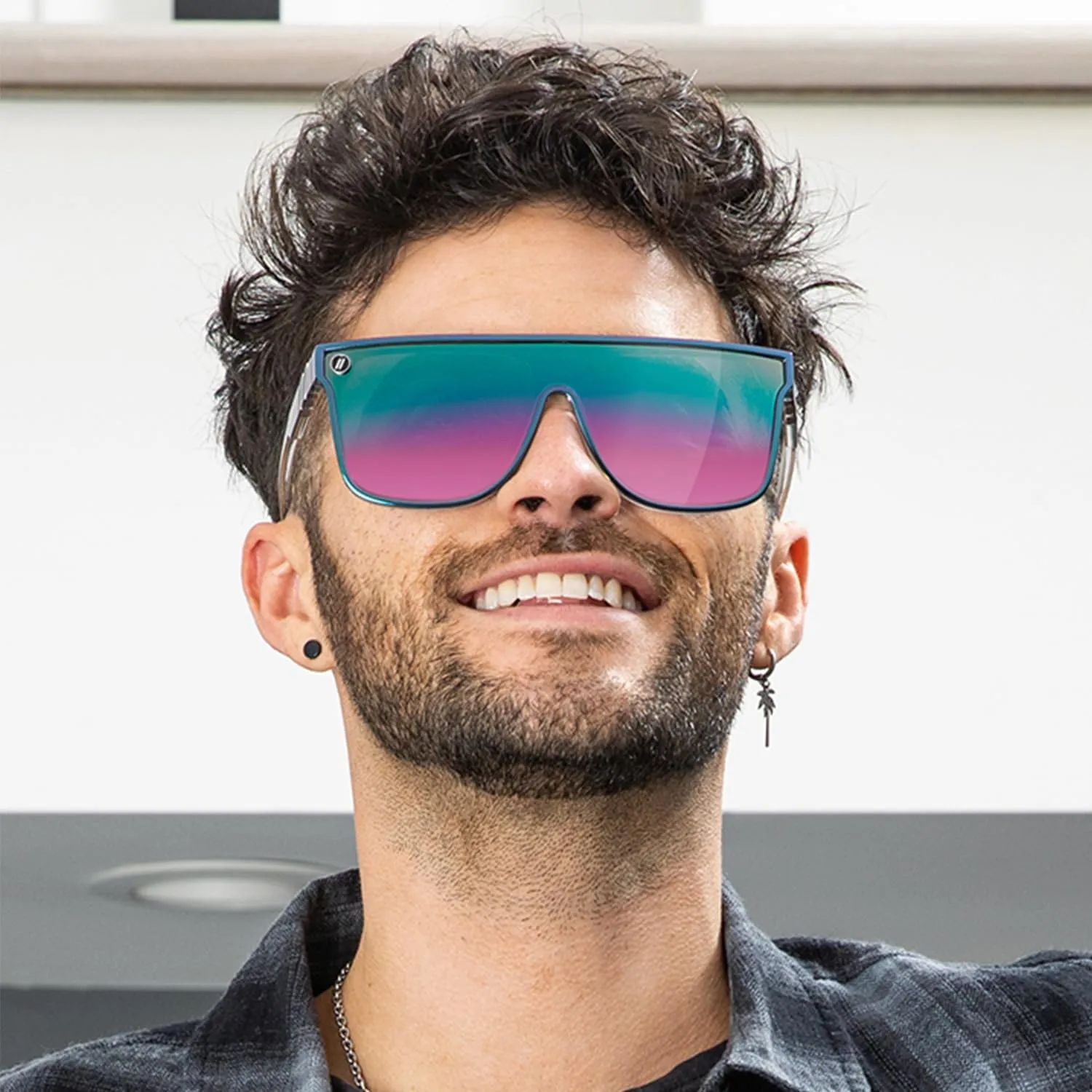 Blenders Eyewear SciFi ?C Polarized Sunglasses ?C Single-Lens with a Flat-Top Design ?C 100% UV Protection ?C For Men & Women