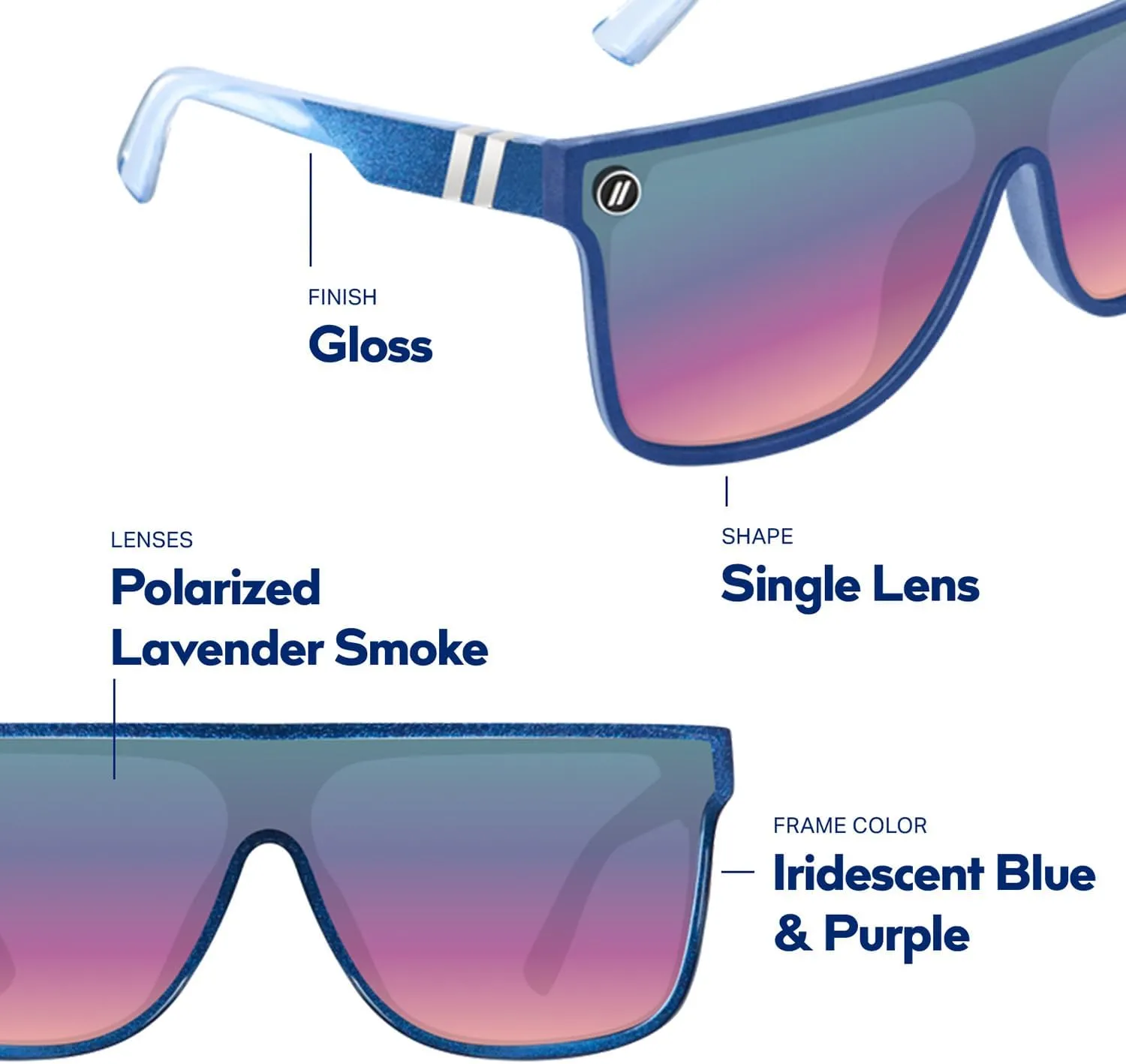 Blenders Eyewear SciFi ?C Polarized Sunglasses ?C Single-Lens with a Flat-Top Design ?C 100% UV Protection ?C For Men & Women
