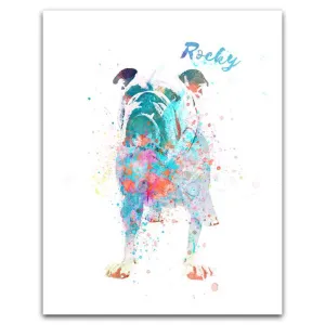 Bulldog Watercolor Print