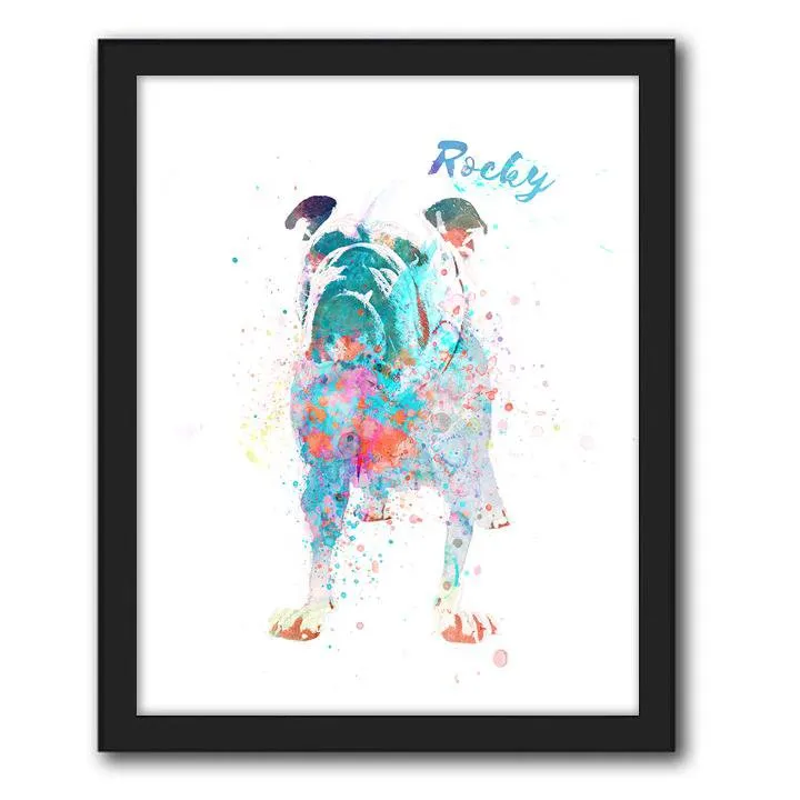 Bulldog Watercolor Print