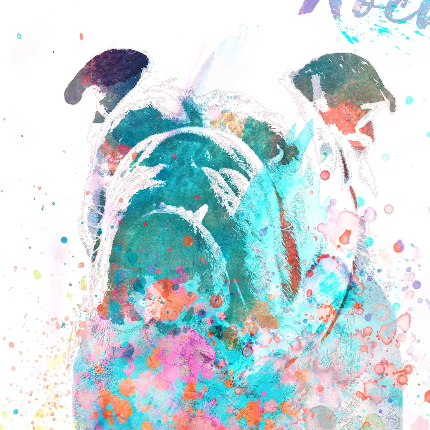 Bulldog Watercolor Print