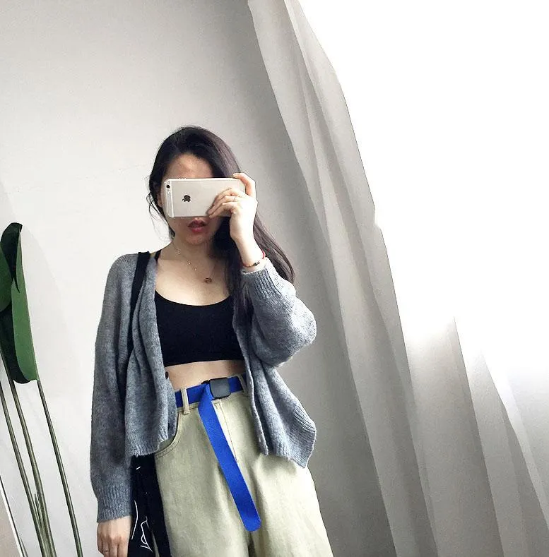 Colorful 90S Plastic Buckle Canvas Belt
