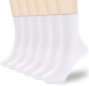 Corlap Women's Thin Cotton Ankle High Crew Socks - 6Pairs Bootie Casual Dress Socks-Gift Box
