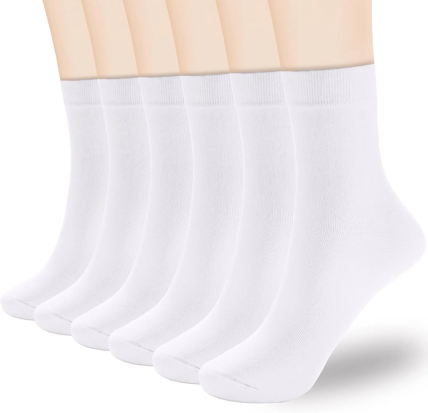 Corlap Women's Thin Cotton Ankle High Crew Socks - 6Pairs Bootie Casual Dress Socks-Gift Box