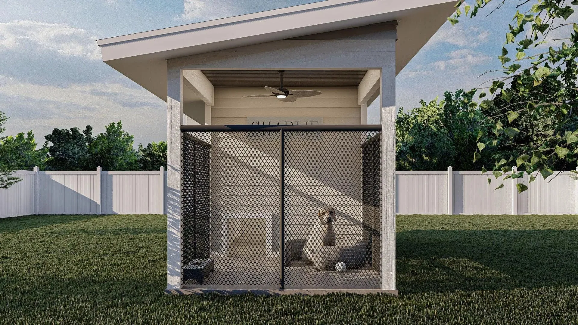 Cozy 96 Sq Ft Dog House with Durable Design and Open Floor Plan