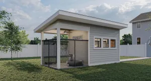 Cozy 96 Sq Ft Dog House with Durable Design and Open Floor Plan