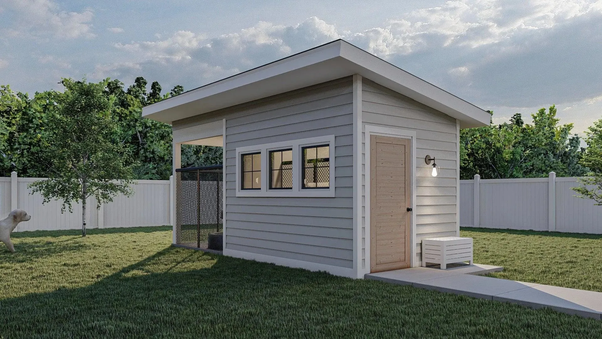 Cozy 96 Sq Ft Dog House with Durable Design and Open Floor Plan