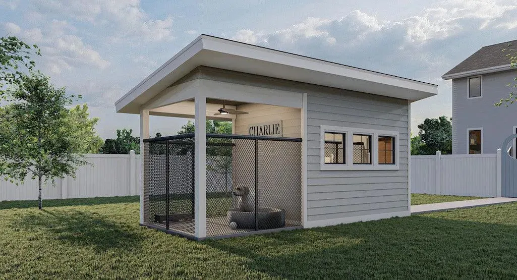 Cozy 96 Sq Ft Dog House with Durable Design and Open Floor Plan
