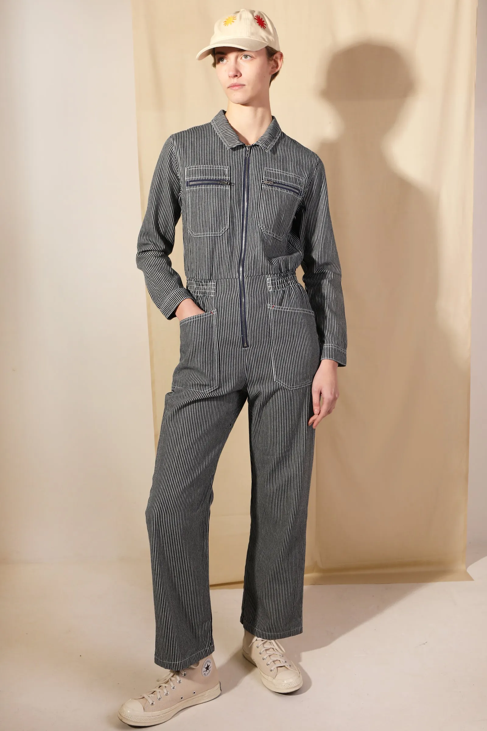 Danny Longsleeve Boilersuit Indigo Stripe