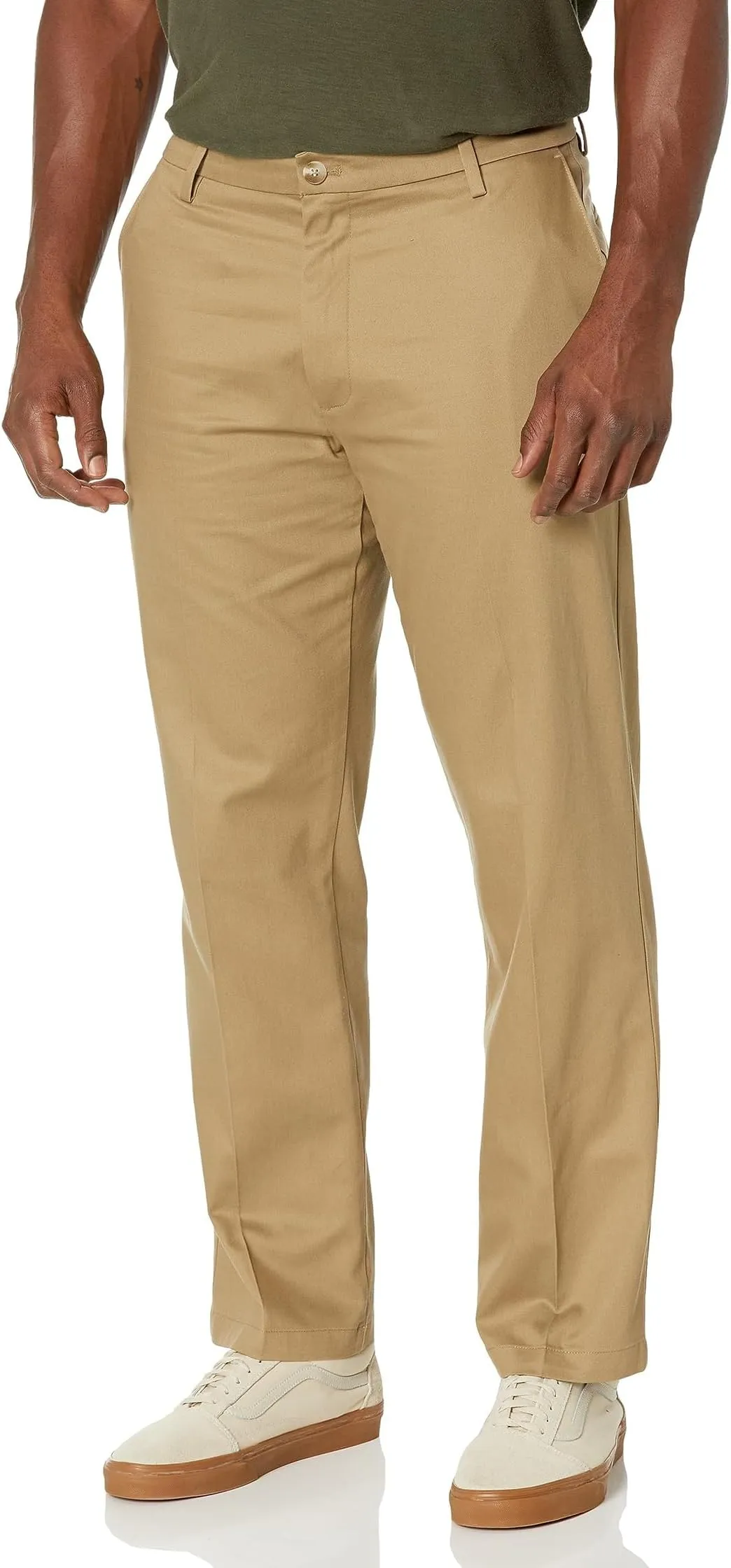 Dockers Signature Regular Fit Khaki Iron Free Stain Resistant Pants New British Khaki color