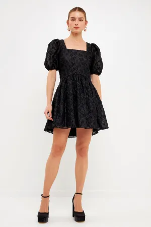 Endless Rose - Texture Floral Organza Mini Dress