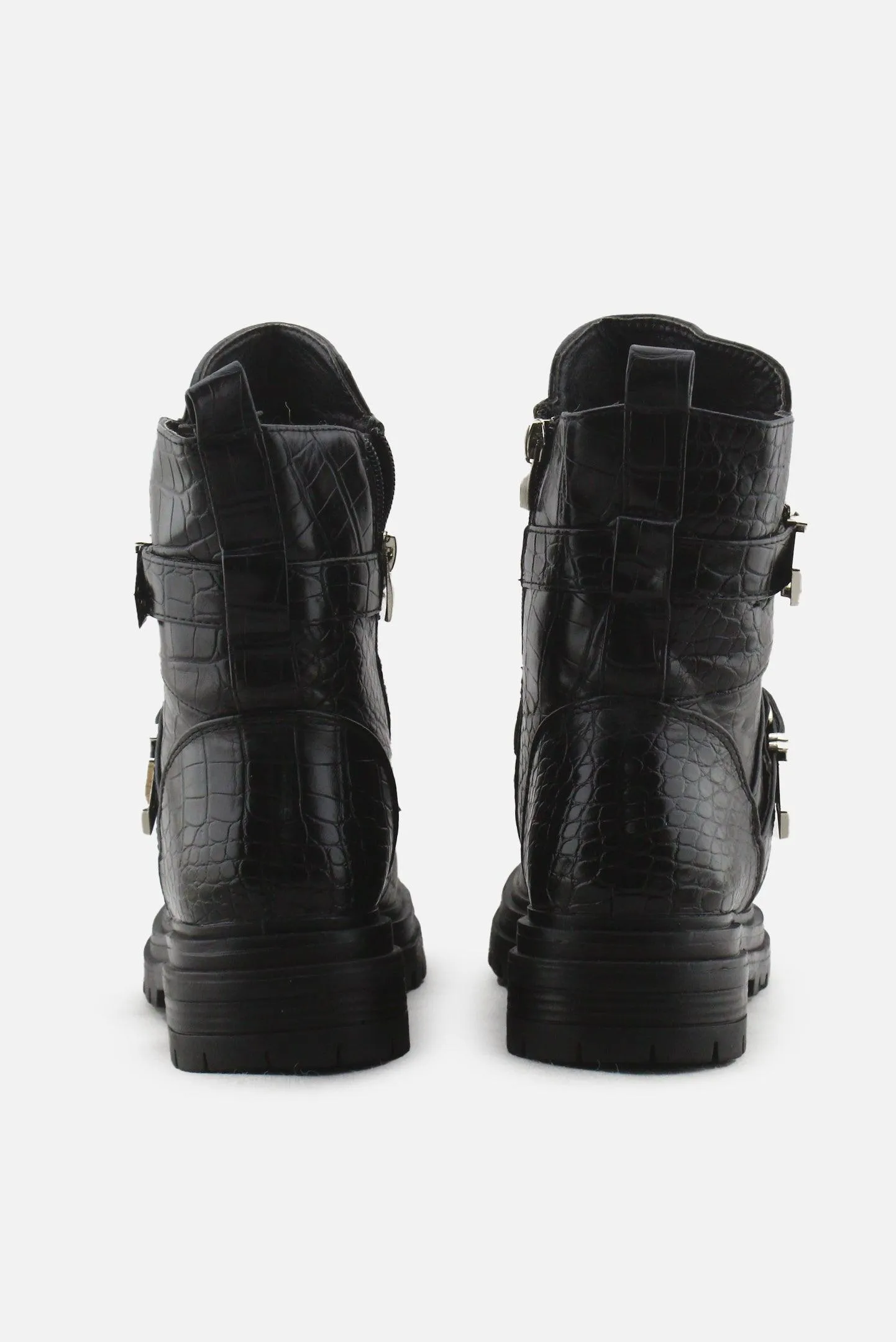 European Brand Zipper Buckle Straps Combat Ankle Boots | 100% Authentic Leather
