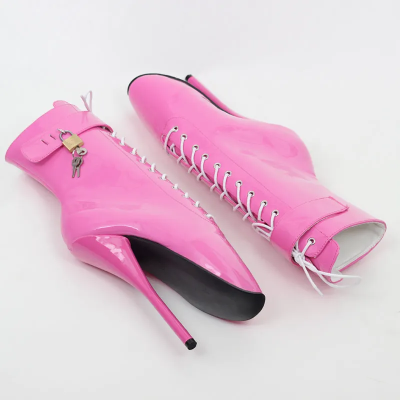 Extreme 18 cm High Heel Ballet Laceup Ankle Boots