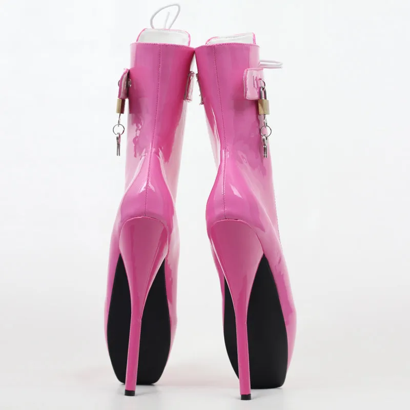 Extreme 18 cm High Heel Ballet Laceup Ankle Boots