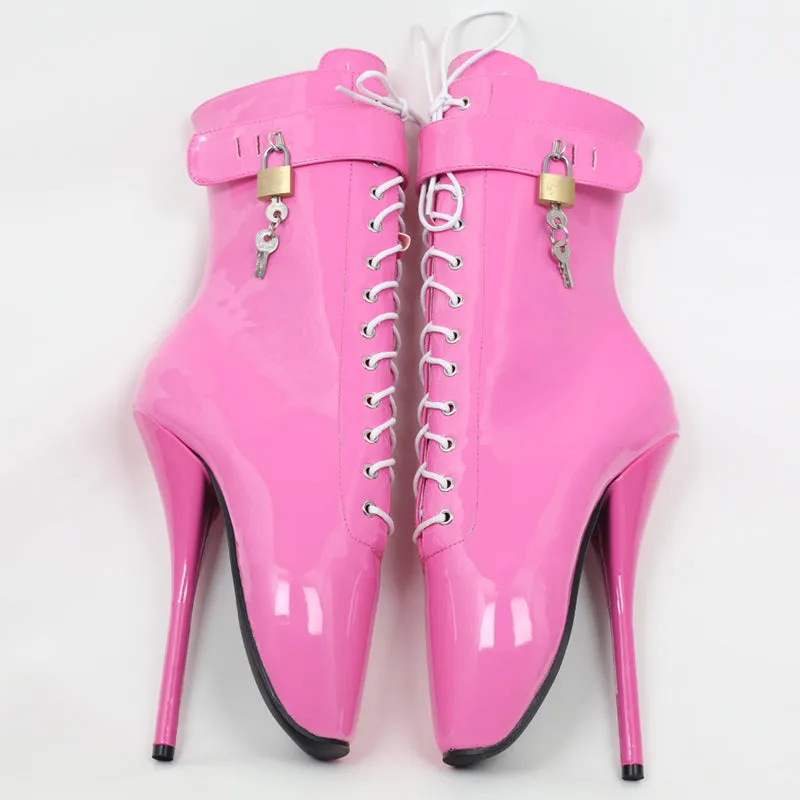 Extreme 18 cm High Heel Ballet Laceup Ankle Boots