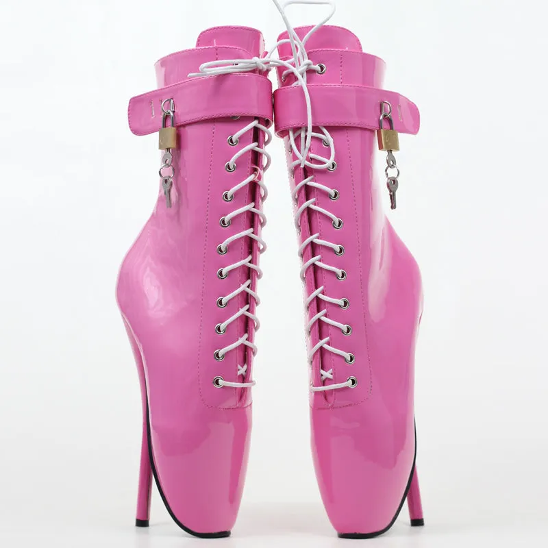 Extreme 18 cm High Heel Ballet Laceup Ankle Boots