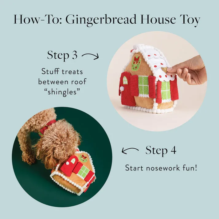 Foggy Dog Gingerbread House Interactive Snuffle Holiday Dog Toy