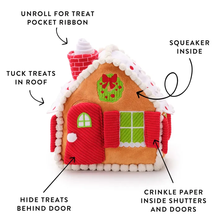 Foggy Dog Gingerbread House Interactive Snuffle Holiday Dog Toy