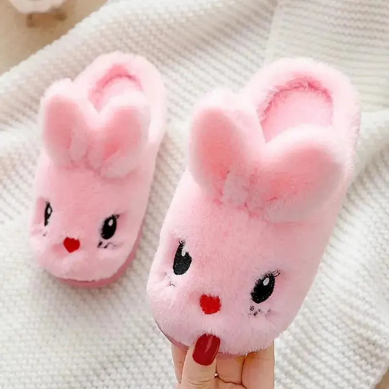 Furry Rabbit Slippers for Girls