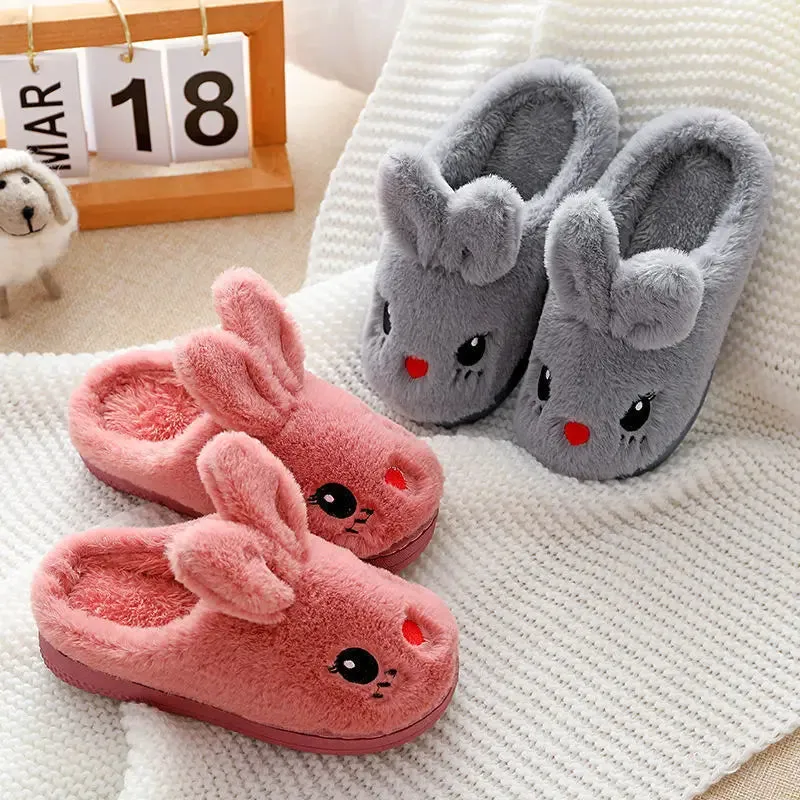 Furry Rabbit Slippers for Girls