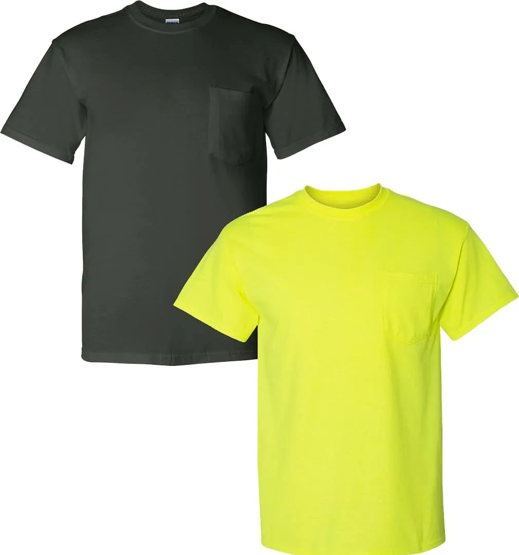 Gildan Adult DryBlend Workwear T-Shirts with Pocket, 2-Pack