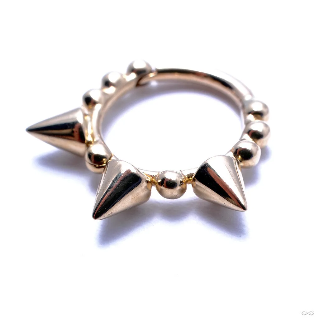 Granulated Triple Spike Clicker in Gold from Venus by Maria Tash