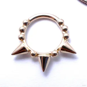 Granulated Triple Spike Clicker in Gold from Venus by Maria Tash
