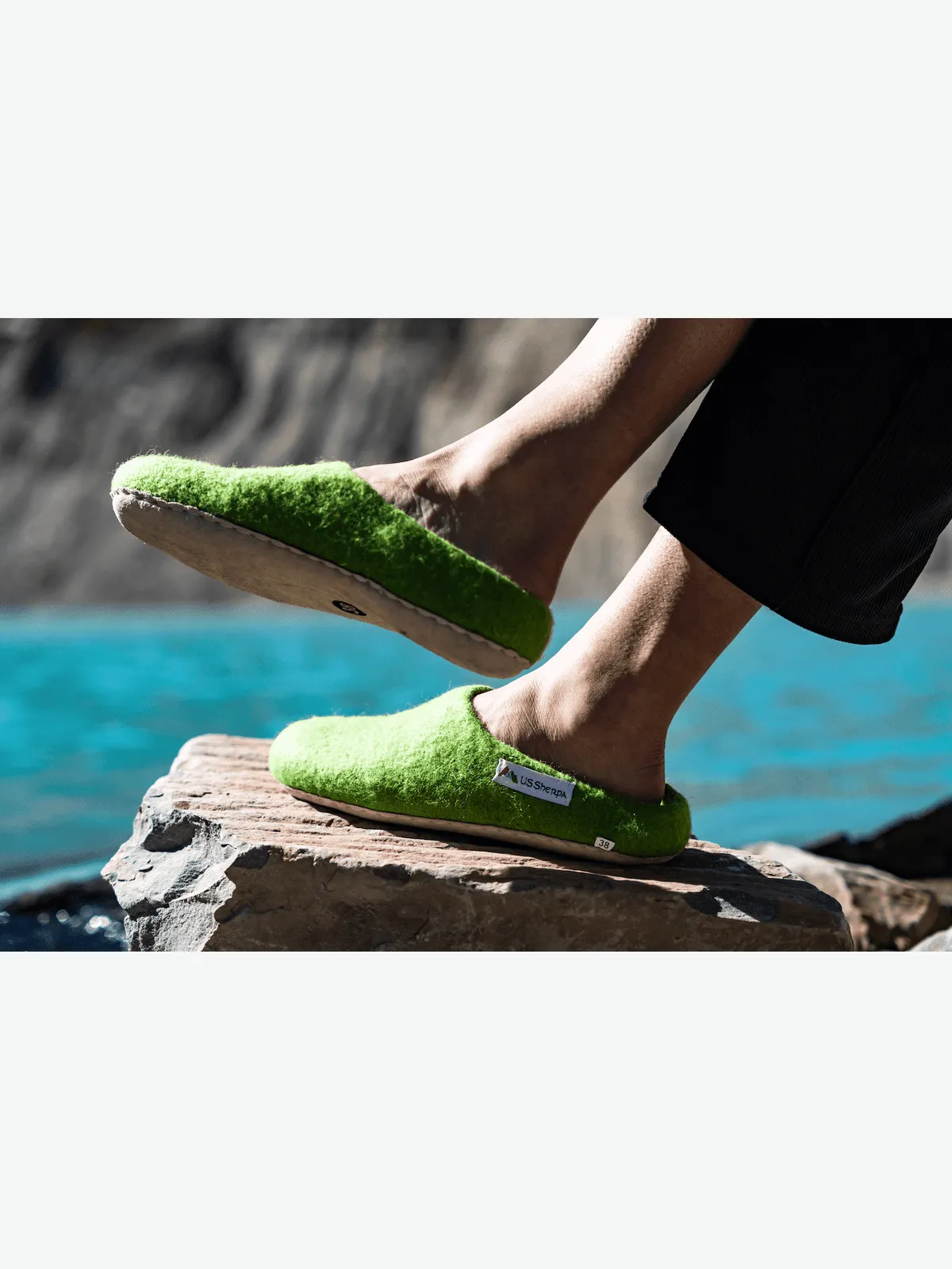 Green Sherpa Slippers | 909 SS-4