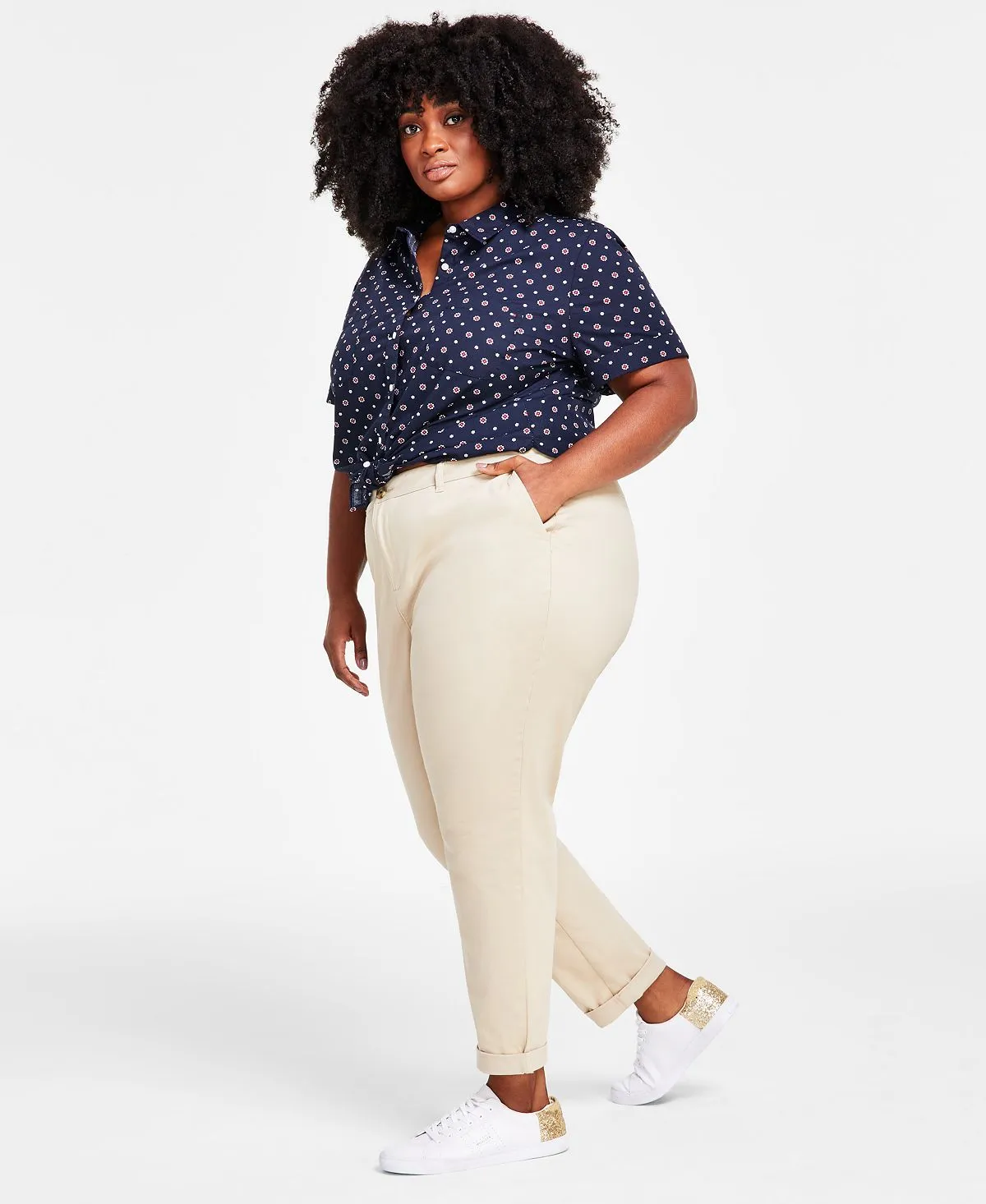 Hampton Plus Size TH Flex Tommy Hilfiger Chinos, Khaki