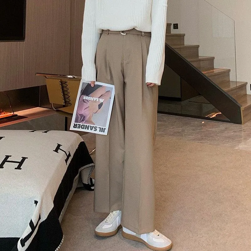 Hua Buckle Belt Pleated Trousers