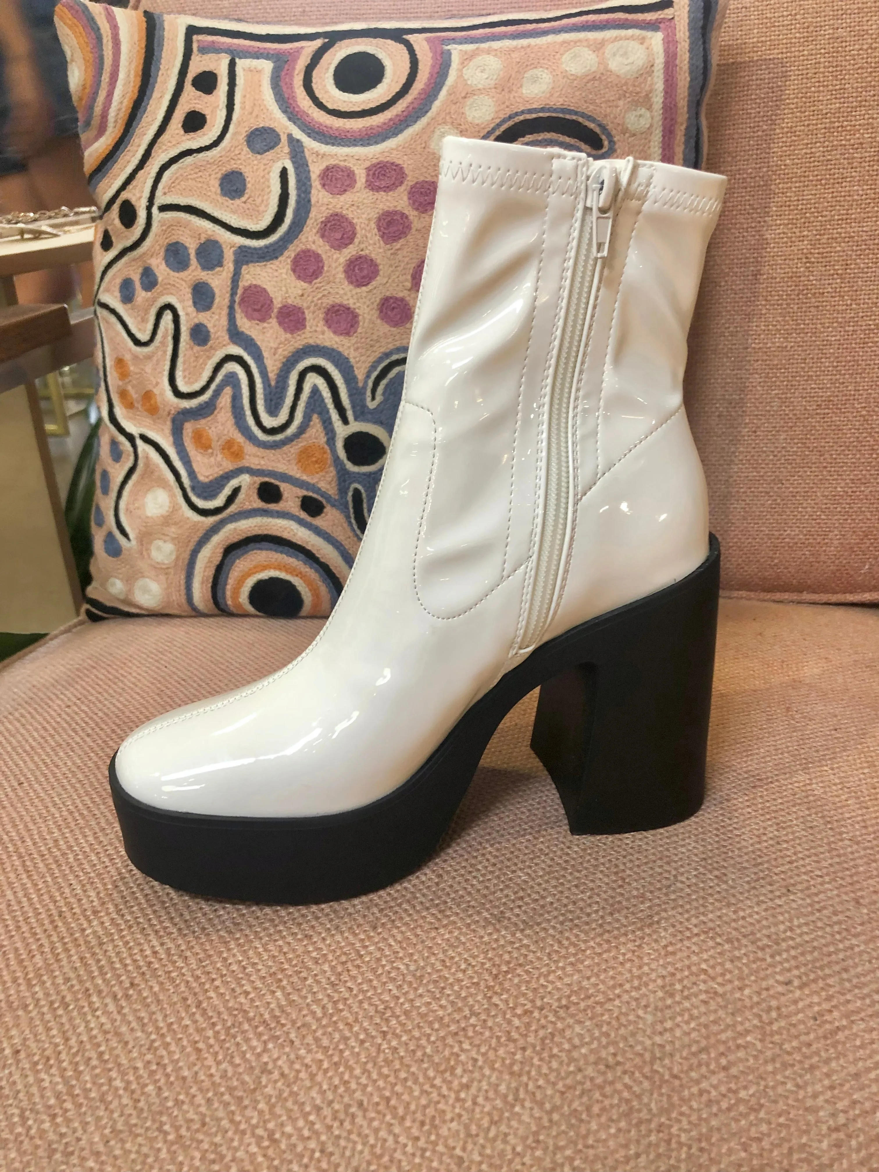 Jet Set Boot | White Patent