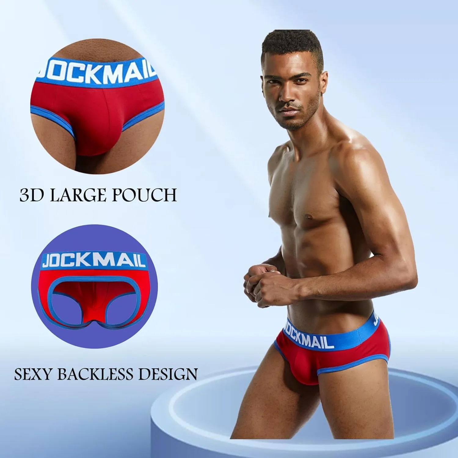 JOCKMAIL Mens Jockstrap Cotton Briefs Breathable Athletic Underwear for Athletic Supporter