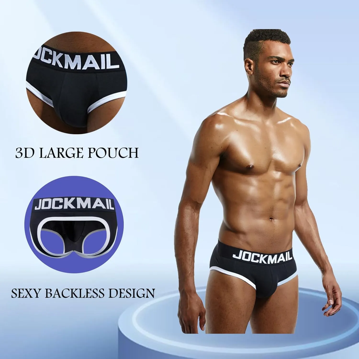 JOCKMAIL Mens Jockstrap Cotton Briefs Breathable Athletic Underwear for Athletic Supporter