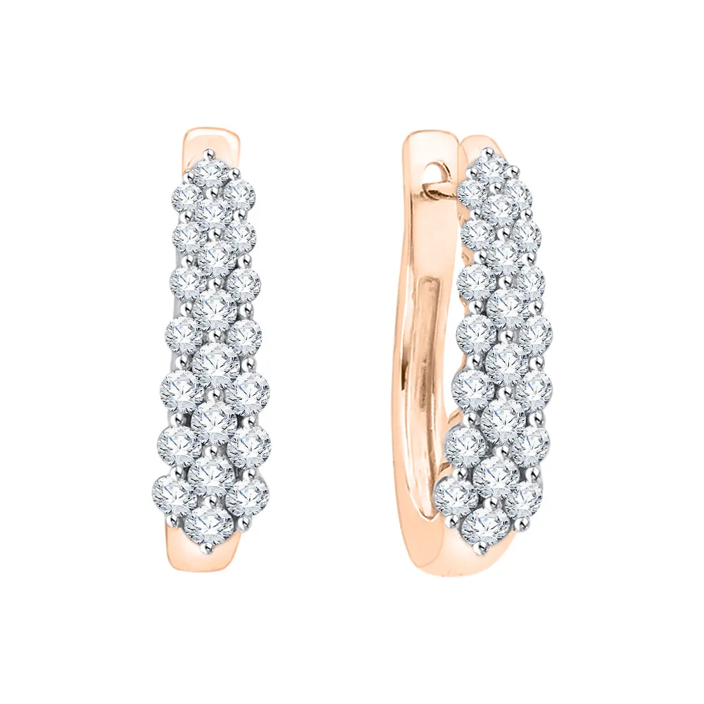 KATARINA Diamond "Journey of Love" Huggie Earrings (1/2 cttw)