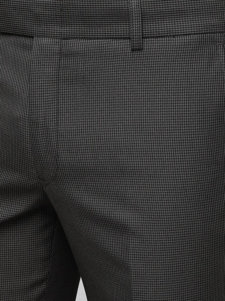 Khaki Checked Slim Fit Formal Trouser | Metal