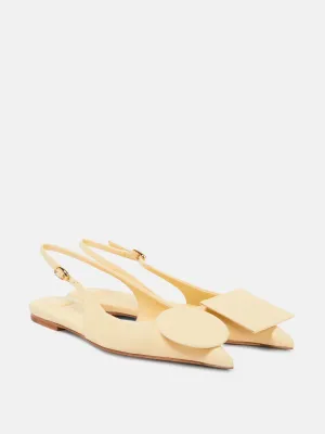 Les Slingbacks Duelo Plates leather slingback flats
