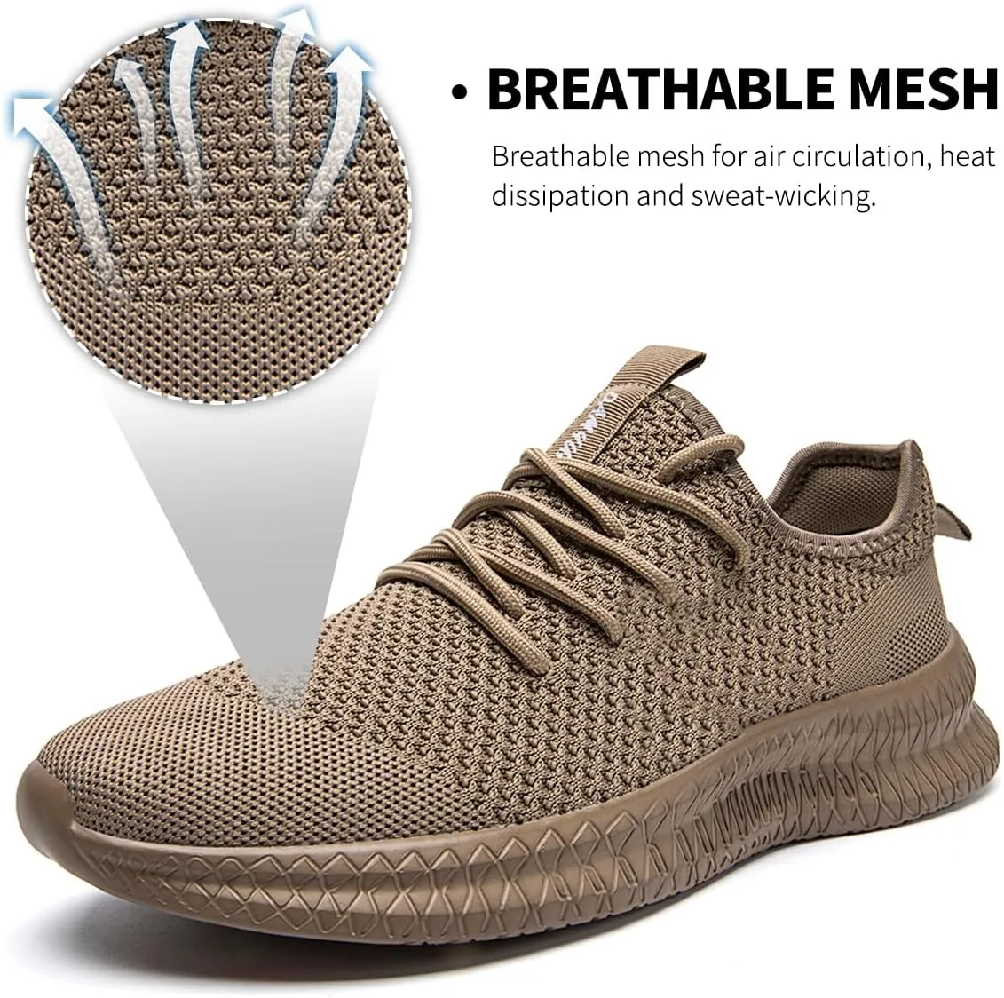 Men's Athletic Shoes Running Gym Training Sneakers Lightweight Cushioned Non-Slip Breathable Multi-Sport Versatile Shoes