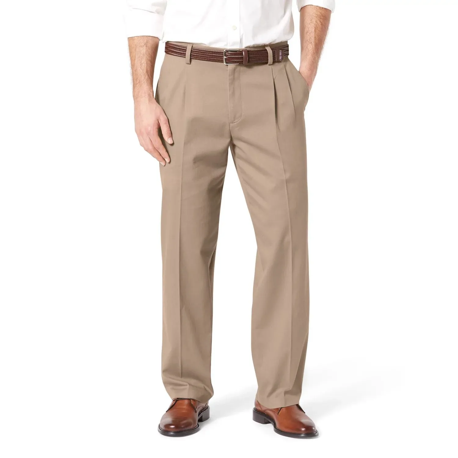 Men's Dockers Stretch Easy Khaki Loose Fit Pleated Pants