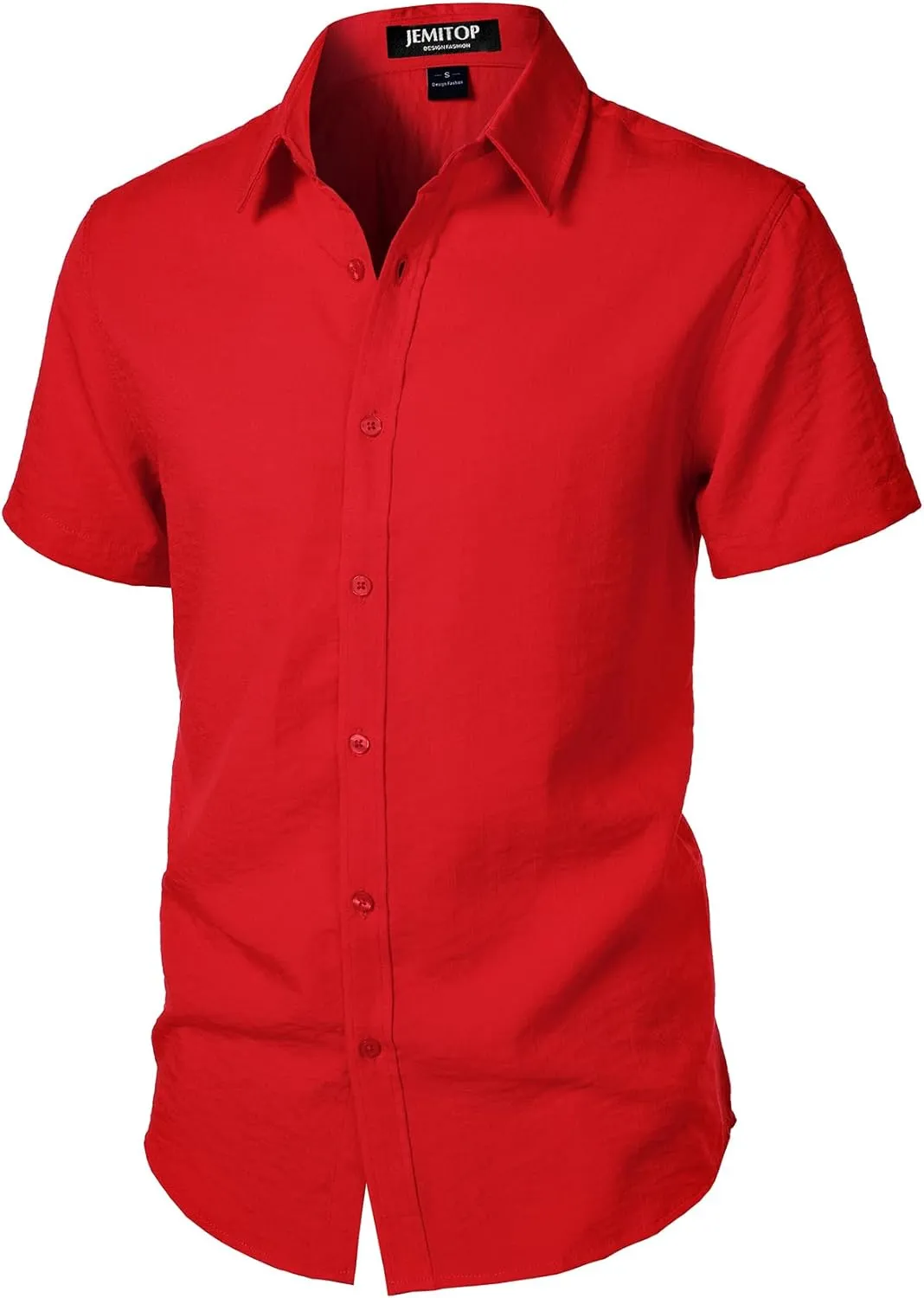 Men's Stretch Textured Short Sleeve Button Down Shirts Summer Casual Beach Wedding Vacation Shirt