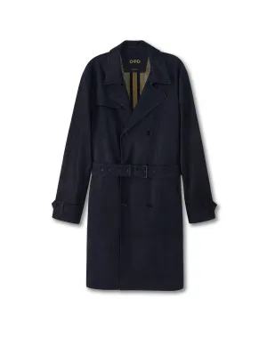 Midnight Suede Trench Coat